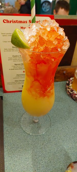 Mocktail mango drink at Bundobust in Leeds