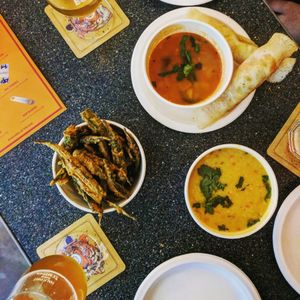 okra fries, tarka dahl ... and some spicy vegan stuff at Bundobust in Leeds