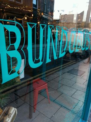 outside at Bundobust in Leeds