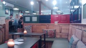 Inside the entrance alcove at Bundobust in Leeds