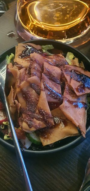 Fried Bread and salad at Raffiné in Oslo