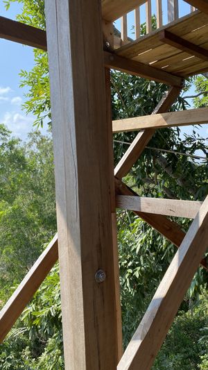 Impressive structure and view  at The Tree Top Kafe in Auroville