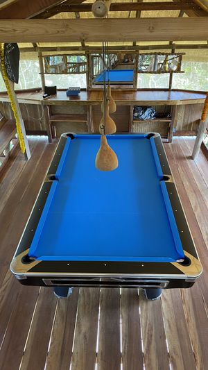 Pool table! How did this get up the tree?  at The Tree Top Kafe in Auroville