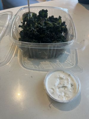 Kale chips and vegan ranch dip   at Juice Core in Scottsdale