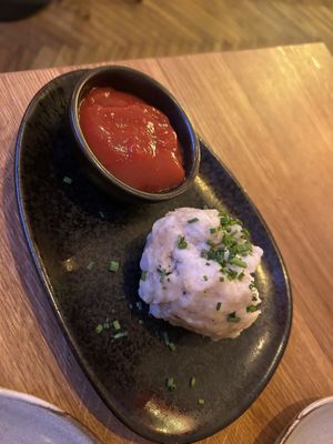    Semmelknödel 2,50€ Ketchup 1,50€  at SOULA in Vienna