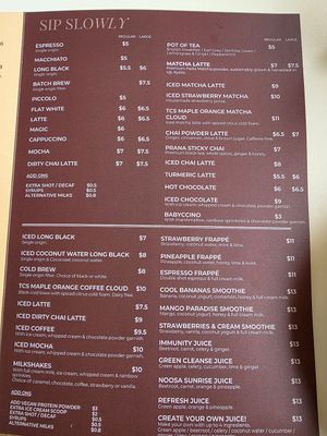 Vegan options at The Civic Social in Noosa Heads