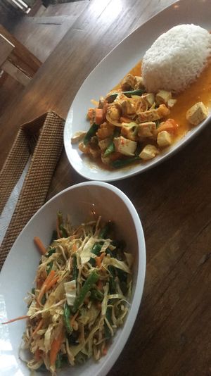 Bali salad and Curry rice  at Nine Heaven Vegan Warung in Ubud