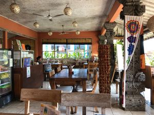 Dining room at Nine Heaven Vegan Warung in Ubud
