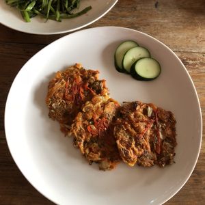 Vegan kimchi-jeon (kimchi pancakes) at Nine Heaven Vegan Warung in Ubud