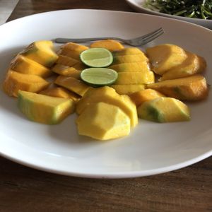 Fruit platter (I was having a mango craving so I asked for just mangoes lol!) at Nine Heaven Vegan Warung in Ubud