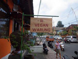 entrance at Nine Heaven Vegan Warung in Ubud