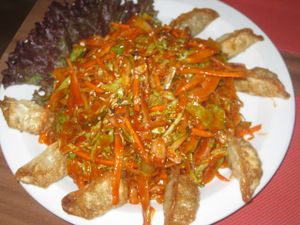 Bibim mandu (vegan) at Mamy in Prague