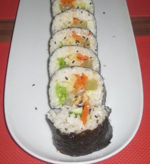 Vegetable kimbab (vegan) at Mamy in Prague