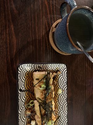 tofu starter and yuja tea  at Mamy in Prague