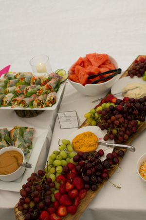 Spring rolls and cheese platters at Vert La Bouche in Montreal