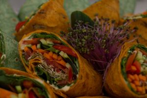 Fresh, bursting with flavours sandwich at Vert La Bouche in Montreal