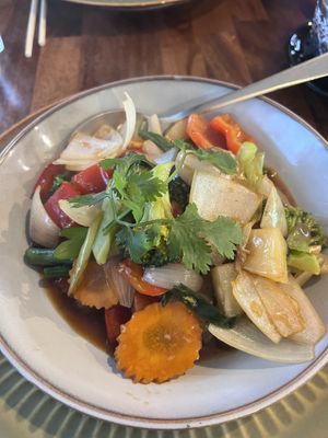 Sweet and sour vegetables   at Tamrab Thai  in Taringa