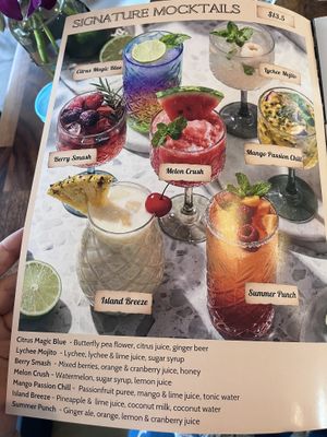 Mocktail menu   at Tamrab Thai  in Taringa
