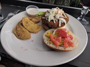 Chick pea and mustard sandwich at Ella's Americana Folk Art Cafe in Tampa