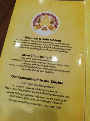Menu at Jain Kitchen, Pure Vegetarian Restaurant in Hyderabad