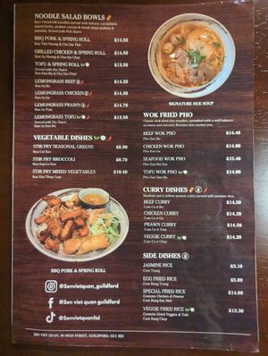 Menu March 2026 3/4 at Sen Viet Quan Guildford in Guildford