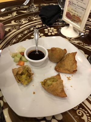 Vegan Samosas  at Southern Spice in Seven Mile Beach