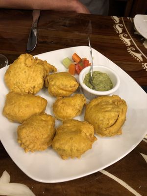 Vegan Pakora at Southern Spice in Seven Mile Beach