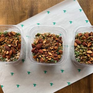 Kale & Farro Salad. Vegan, ready to eat salad.  at Hummingbird Nutritious Eats in Andover