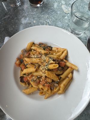 Vegan Chickpea Carbonaraa  at Issac's Way in Fredericton