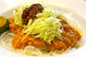 Palabok at Veggiezen Health Vegetarian Restaurant in Metro Manila