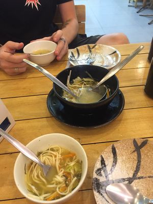 Shared soup at Veggiezen Health Vegetarian Restaurant in Metro Manila