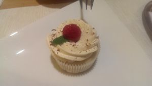 Raspberry Tiramisu Cupcake at Veggie Point in Prague