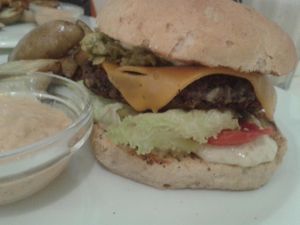 Amazing burger at Veggie Point in Prague