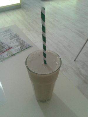 Amazing smoothie! Full of bananas :) at Veggie Point in Prague