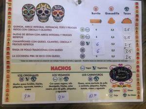 menu at La Heladeria Mexicana in Barcelona