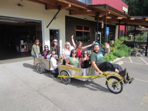 Going for a ride with Ponce at Hummingbird Wholesale in Eugene