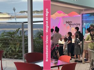 Enjoy handmade gelato beside the Broadwater in Labrador. Relax with waterfront views and a family-friendly atmosphere day and night. at Gelato Wonderland in Labrador