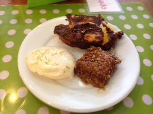 Some of the desserts options on Saturday: banana pie, carrot cake with chocolate topping, lemon cream. at Vegg's Restaurante in Sao Paulo