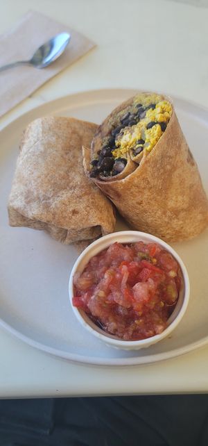 Tofu-based breakfast burrito. I see the quinoa! I'm sure it's good but I haven't eaten yet at Choice Healthy Kitchen and Juice Bar in Kihei