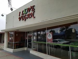 outside at I Love Vegan in Long Beach