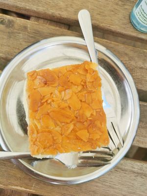 Almond cake (vegetarian) at Govinda in Eger