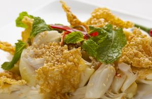 Hue style jackfruit salad very tasty and served with pancakes too tasty at San May - Q1 in Ho Chi Minh City