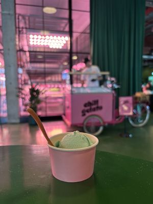 Mint choc chip  at Chill Gelato in London
