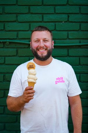 Owner Fabio  at Chill Gelato in London