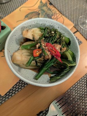 Pak choi and tenderstems at Giggling Squid - Leeds in Leeds