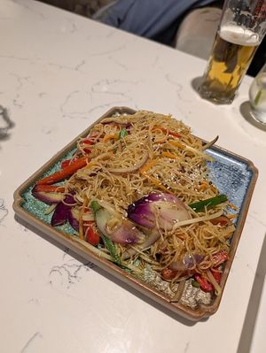 Vegan rice noodles at OISOI Bar & Restaurant in Sheffield