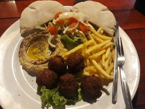 Falafel plate (vegan) at TTK Restaurant in Pai