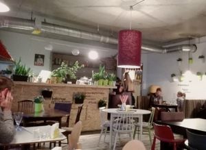 Inside restaurant  at Jiva Burgers in St Petersburg