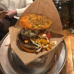 vegan burger  at Jiva Burgers in St Petersburg