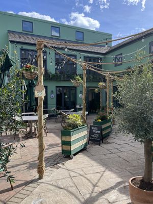 Outside seetings  at Tofu Vegan in Brighton